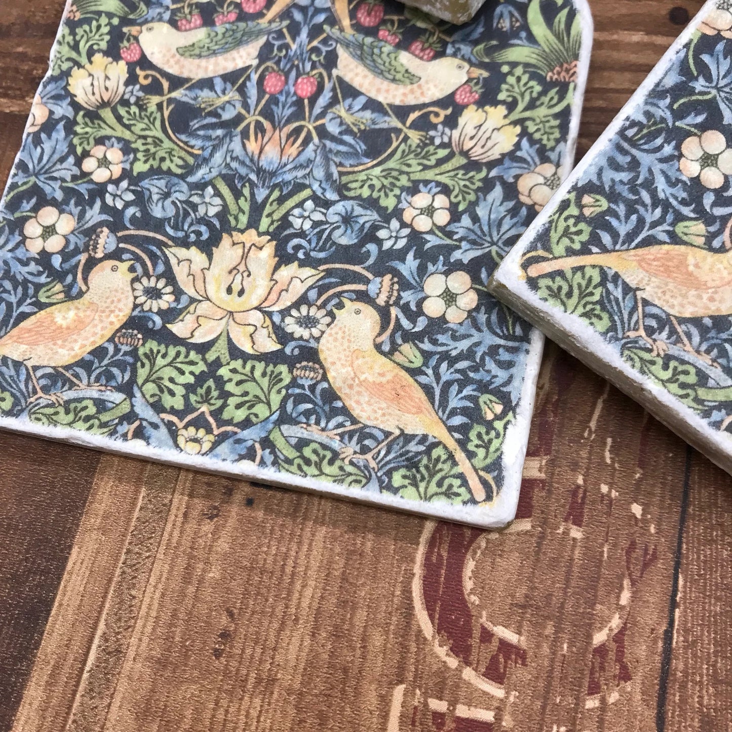 William Morris Natural Stone Coasters - Natural
