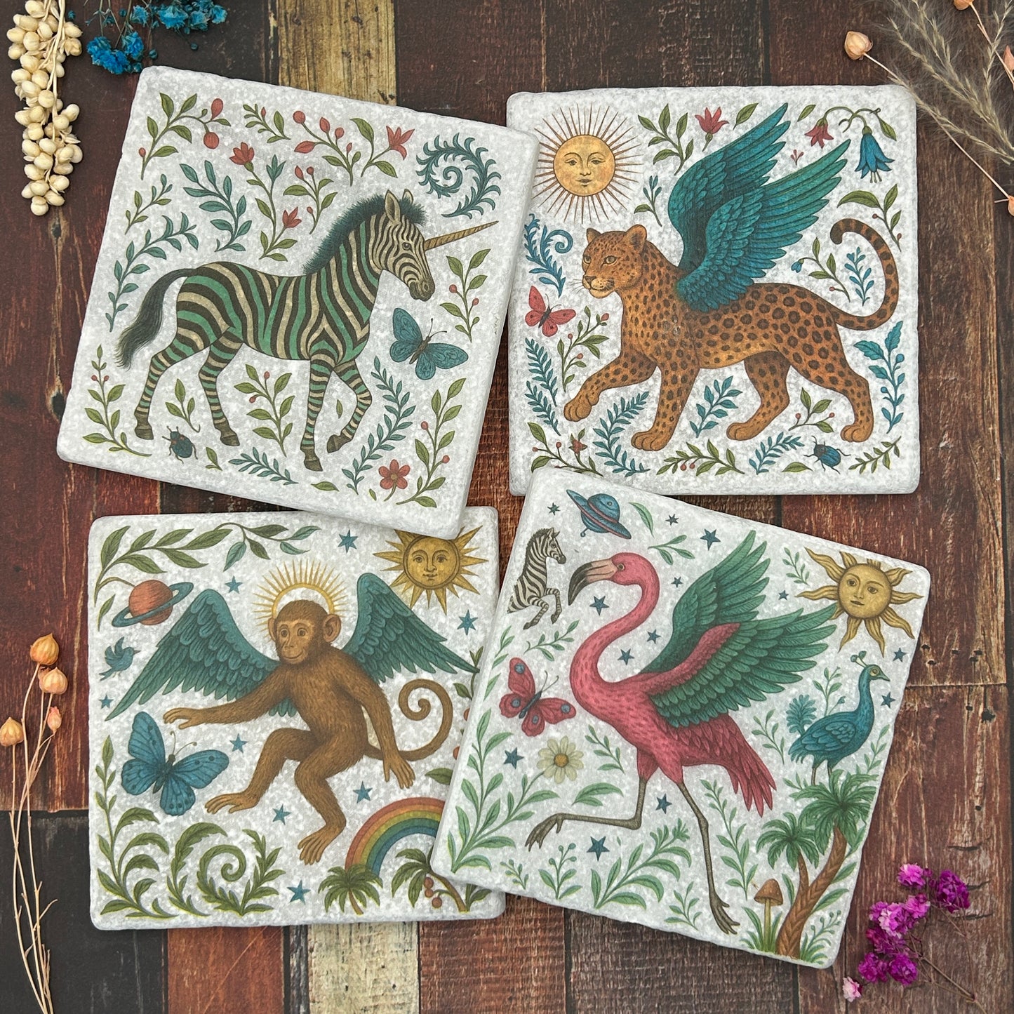 Flight of the Wild Natural Stone Coasterd