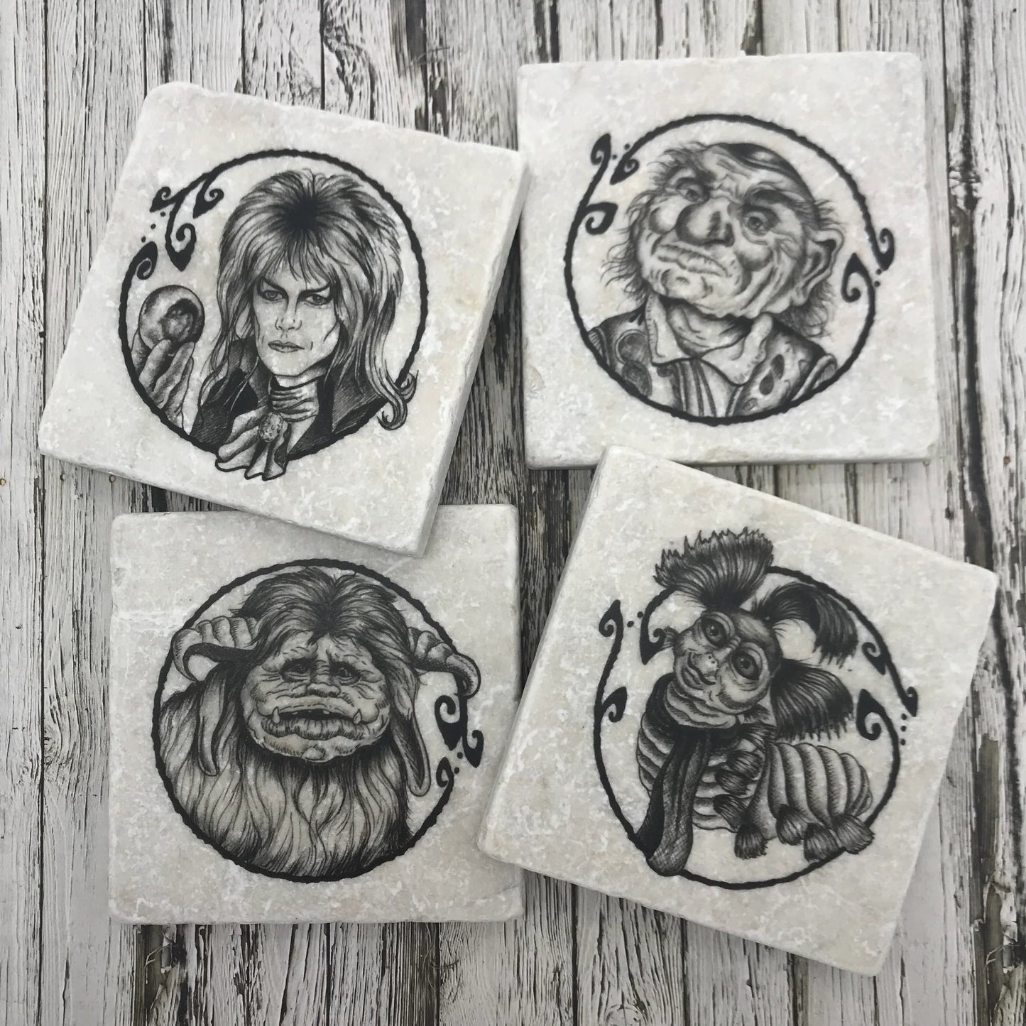 Labyrinth Natural Stone Coasters