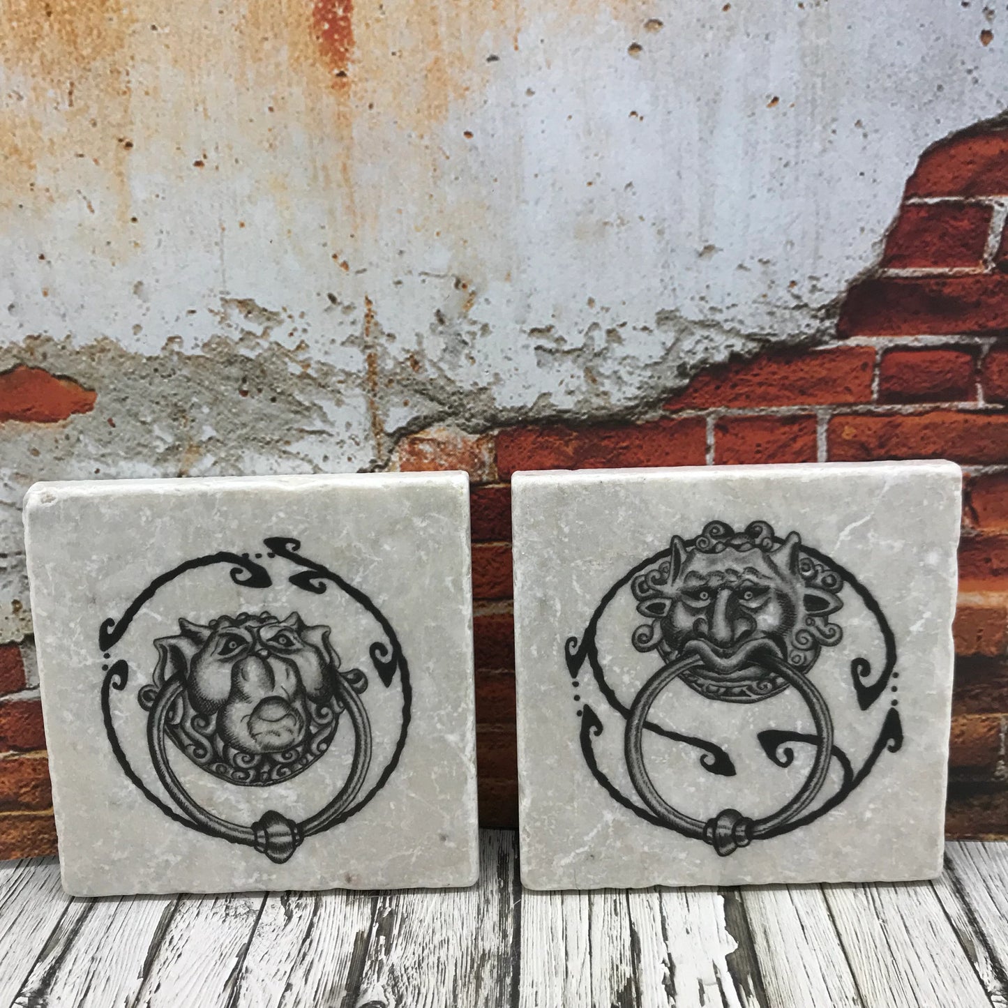 Labyrinth Natural Stone Coasters, Knockers