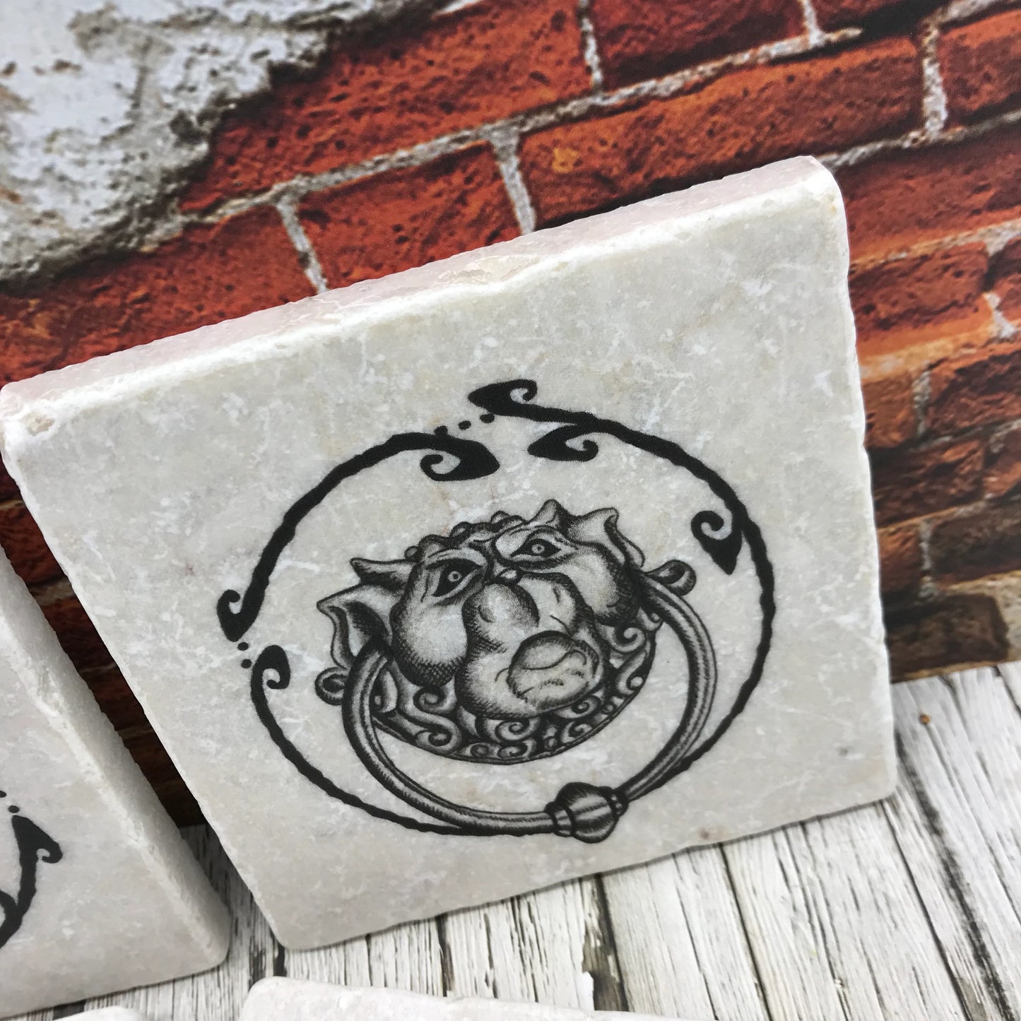 Labyrinth Natural Stone Coasters, Knockers