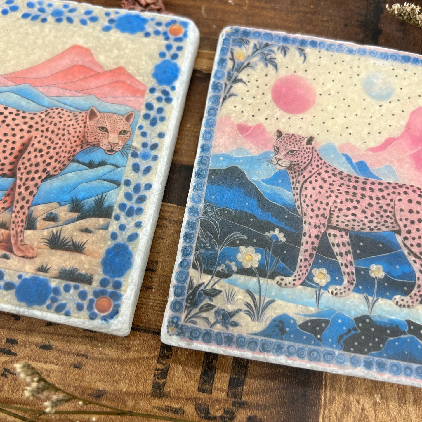 Leopard Antique style Coasters