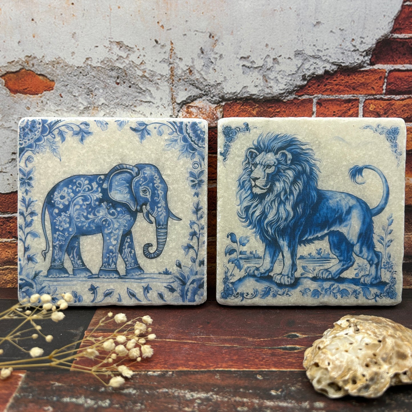 Jungle Delft Style Coasters