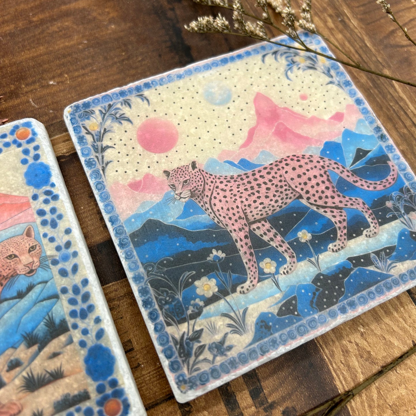 Leopard Antique style Coasters
