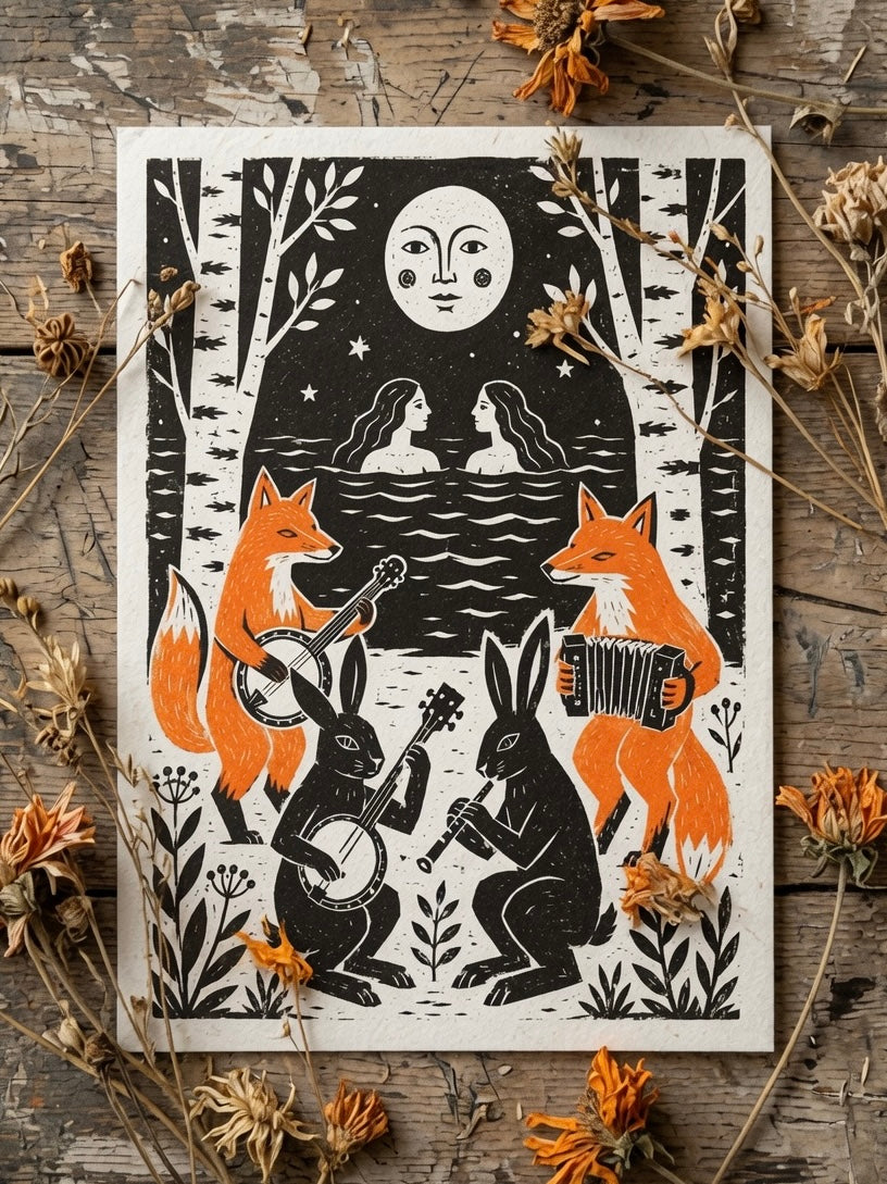The Forest Musicians A4 Print