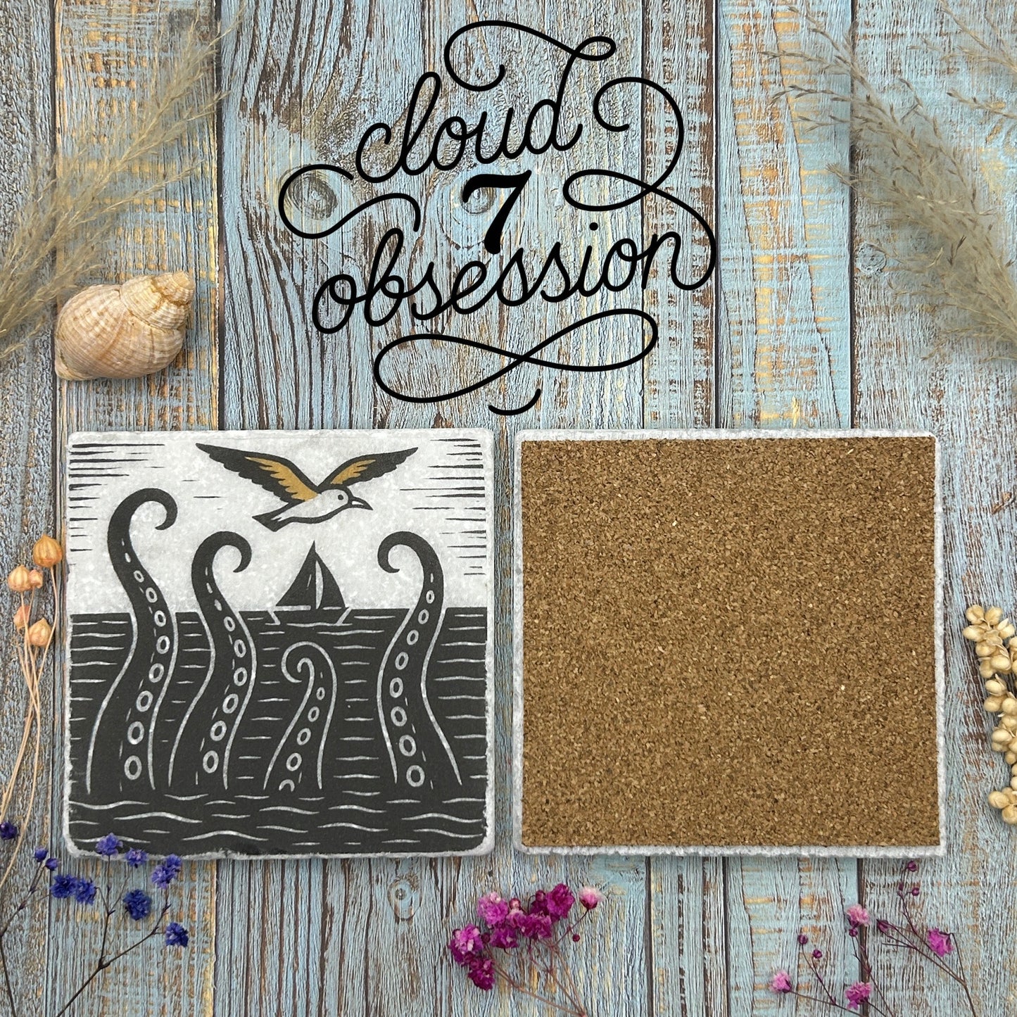 Nautical Legends Natural Stone Coasters