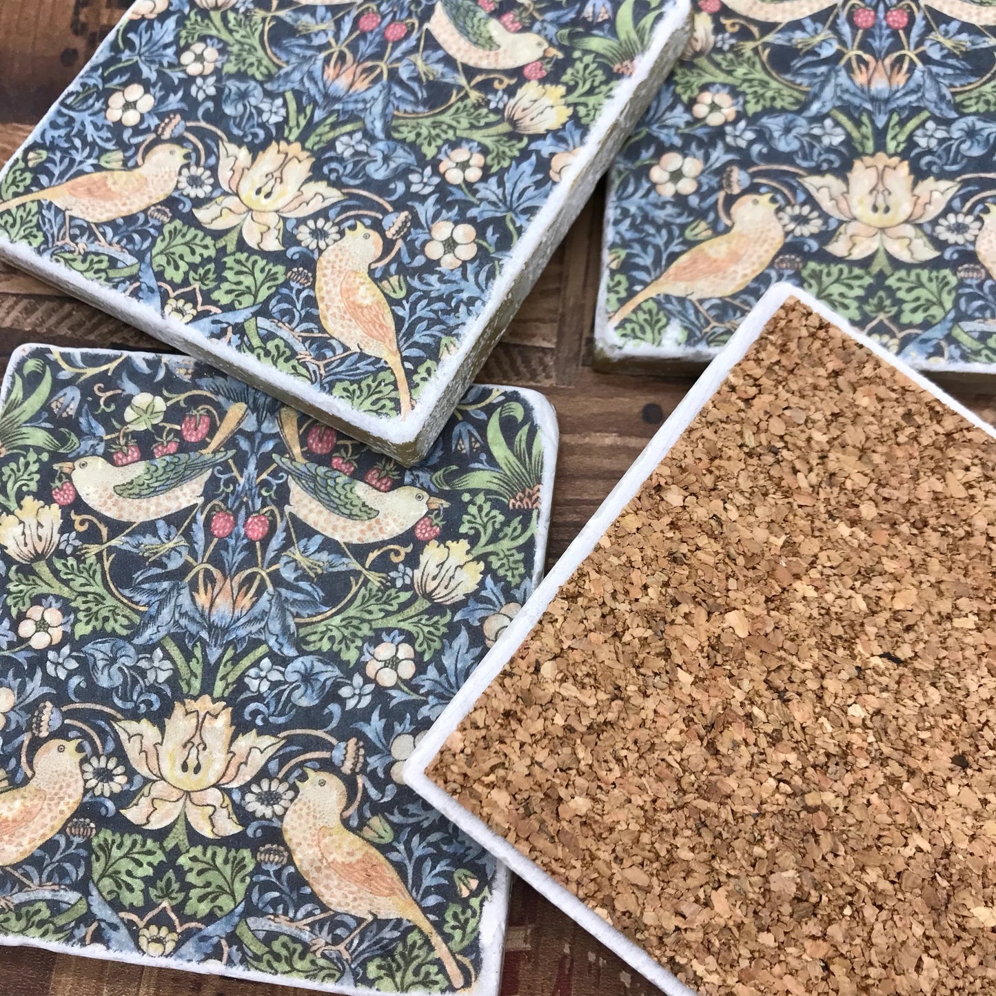 William Morris Natural Stone Coasters - Natural