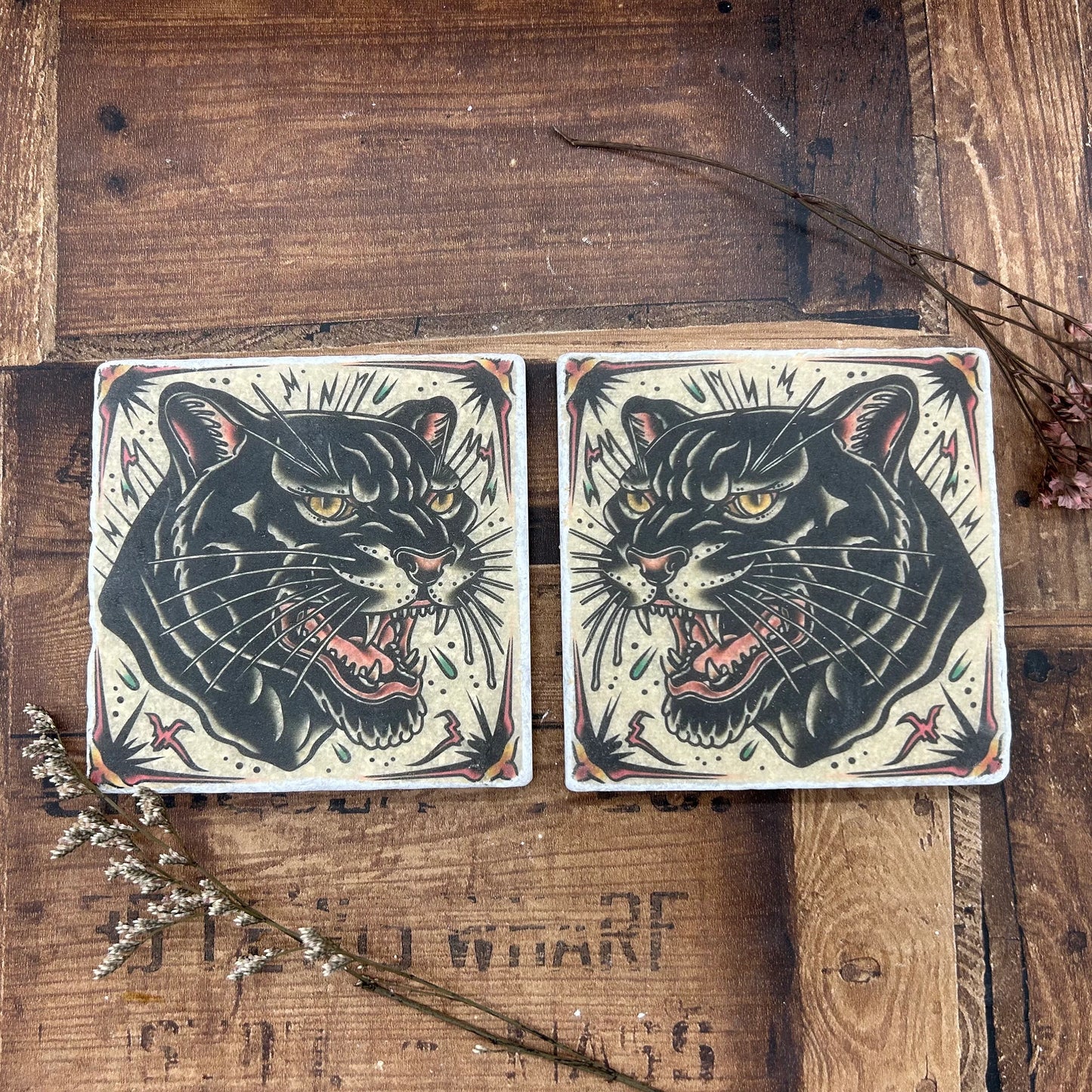 Traditional Panther Coasters