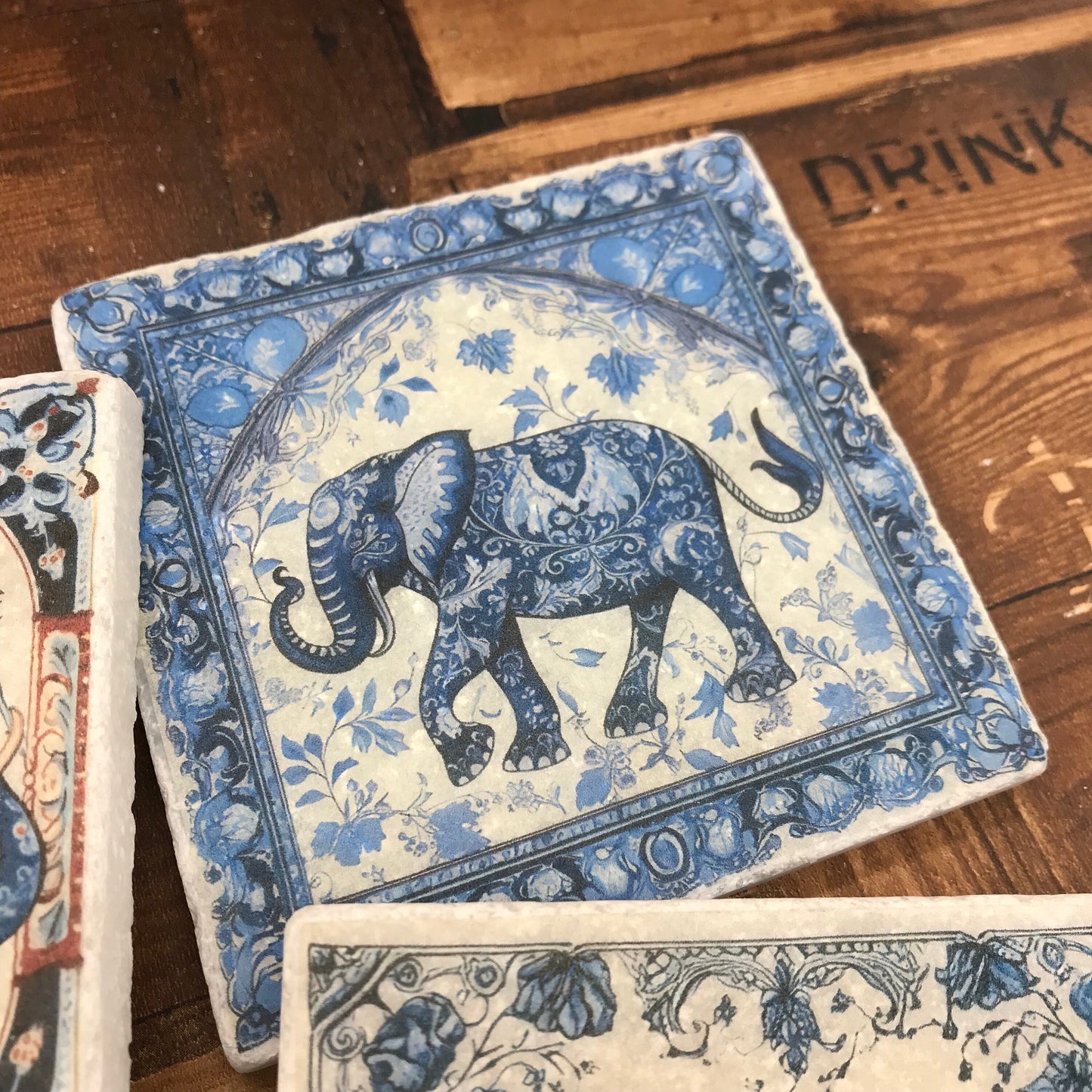 Indian Elephant Stone Coasters