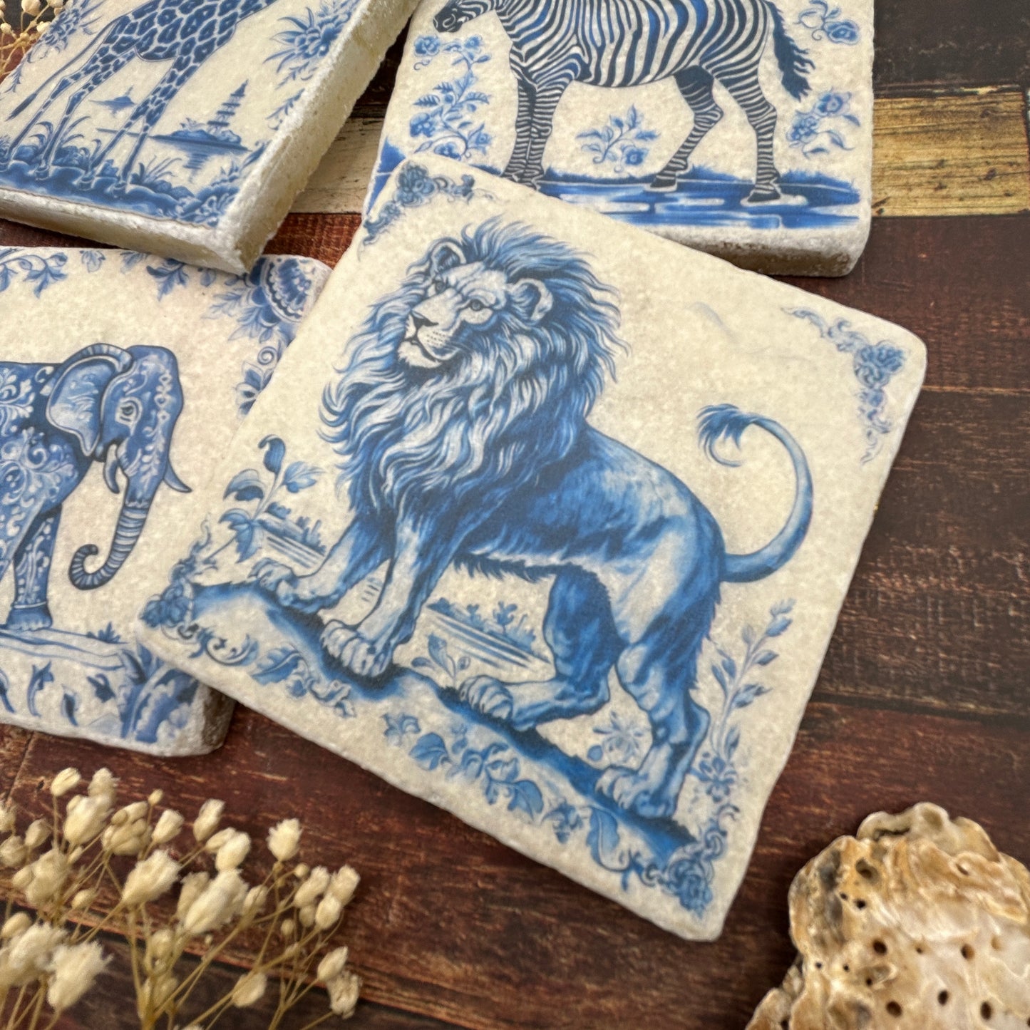 Jungle Delft Style Coasters