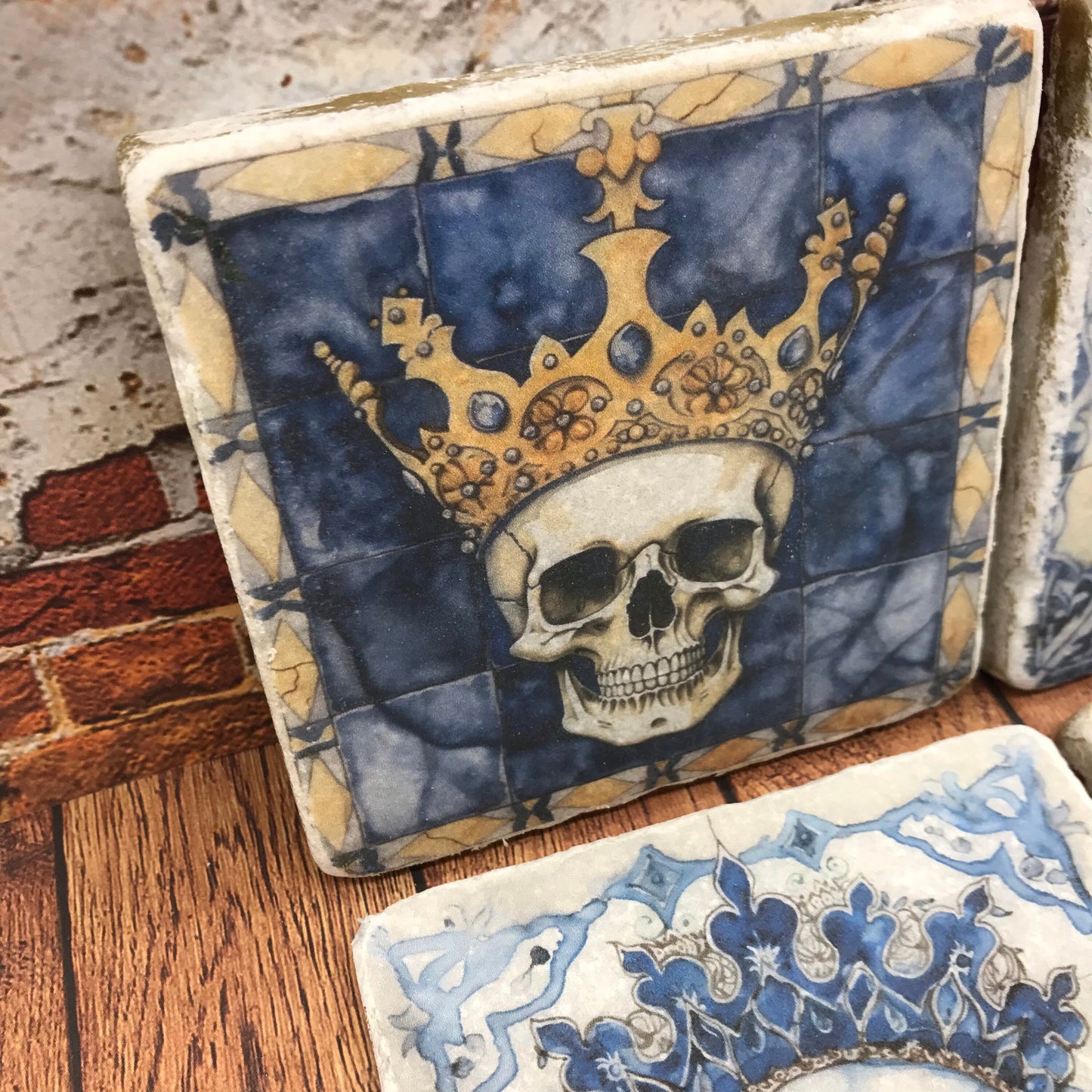 Antique Style Moroccan Skulls in Crowns