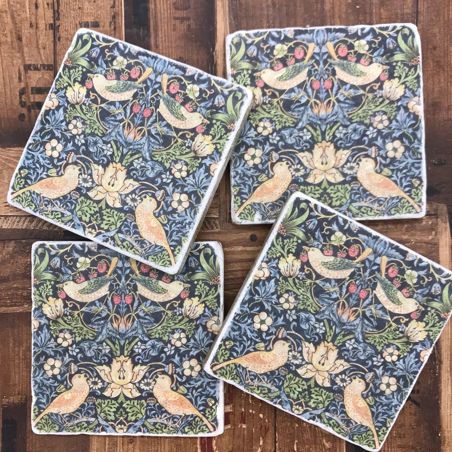 William Morris Natural Stone Coasters - Natural