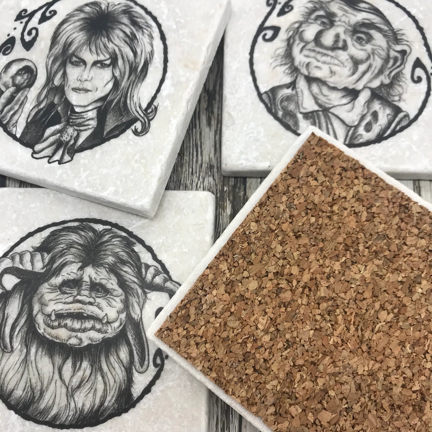 Labyrinth Natural Stone Coasters