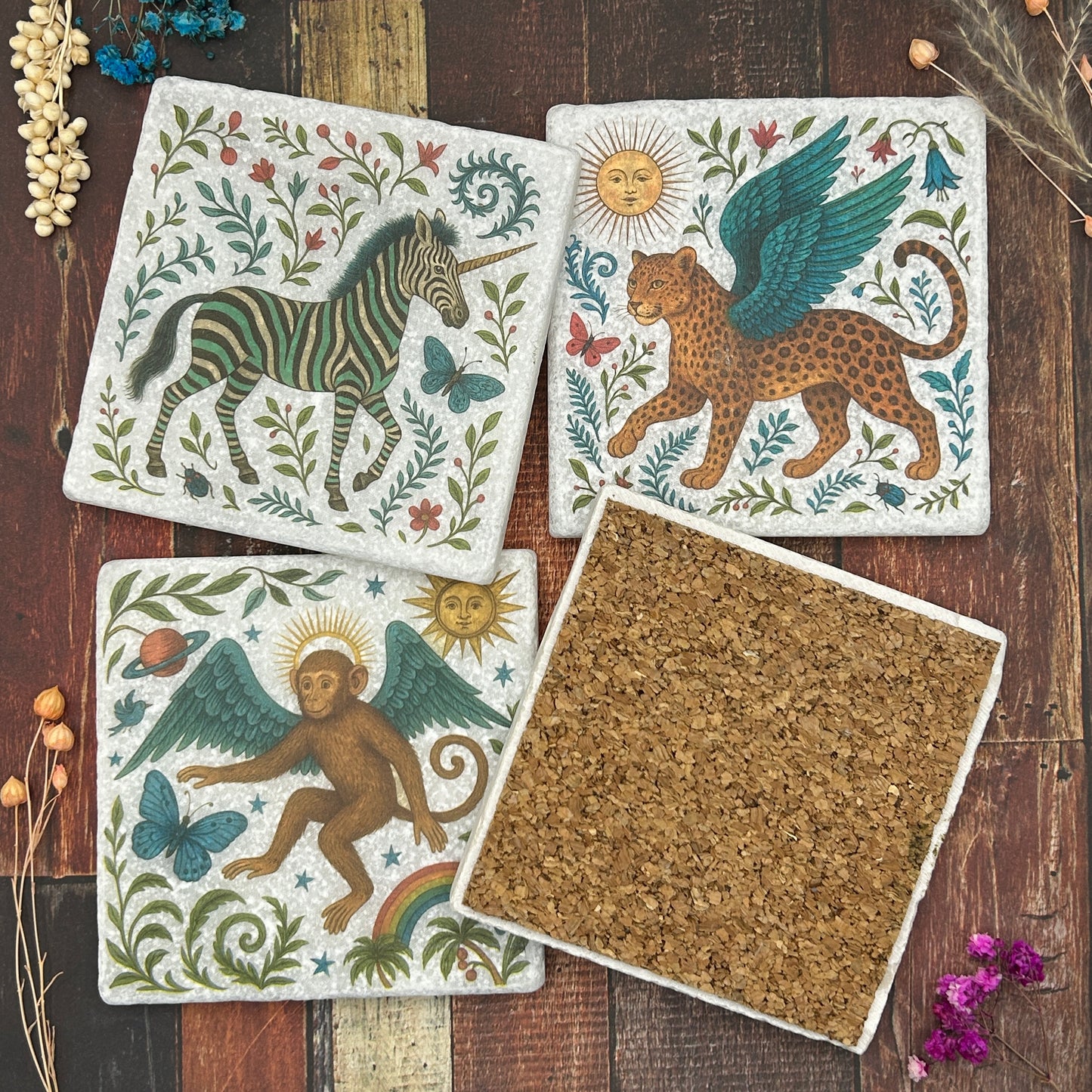 Flight of the Wild Natural Stone Coasterd