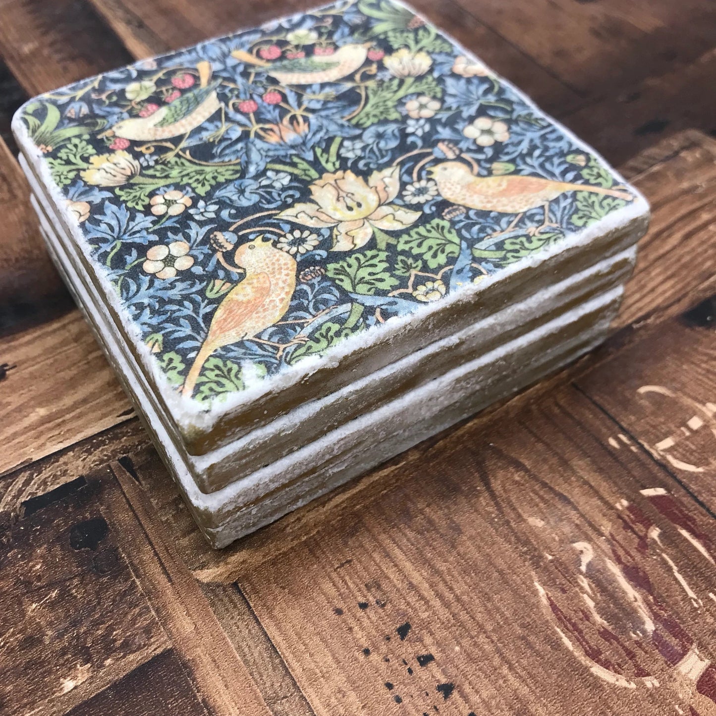 William Morris Natural Stone Coasters - Natural