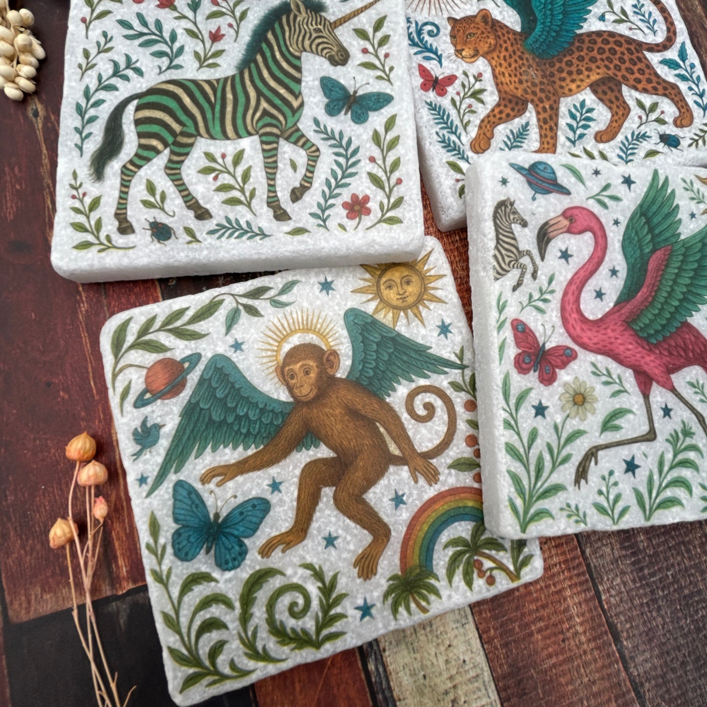 Flight of the Wild Natural Stone Coasterd