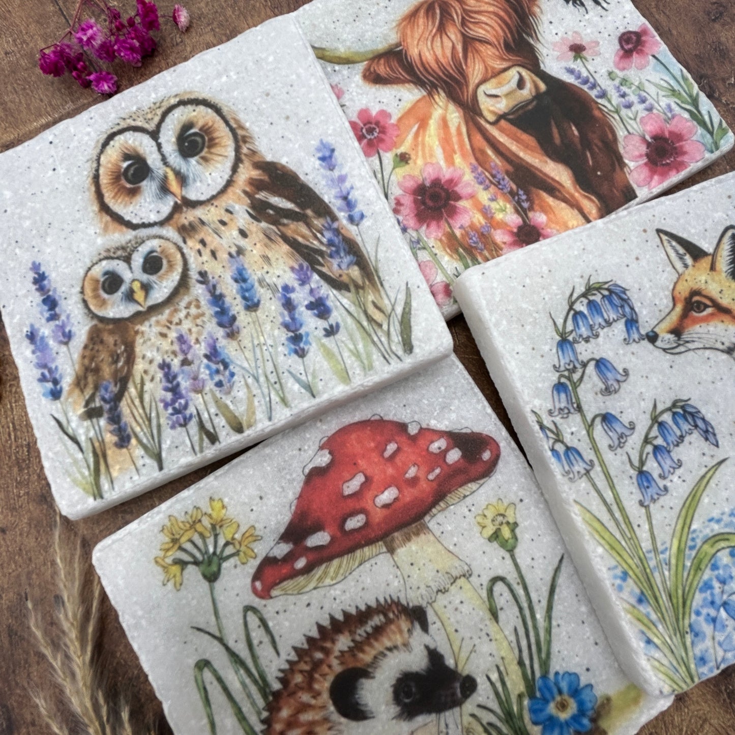 Meadow Cottage Collection Stone Coasters