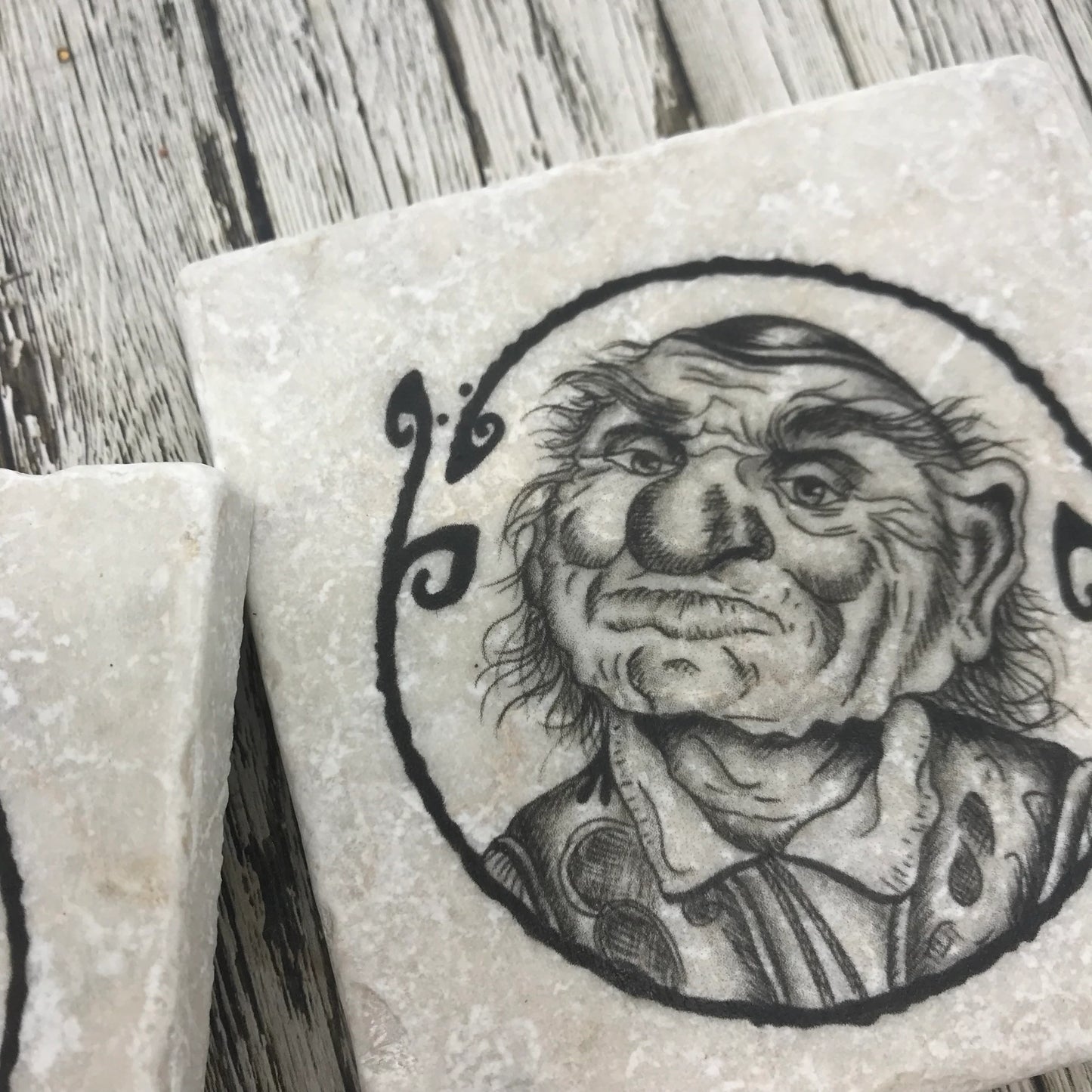 Labyrinth Natural Stone Coasters