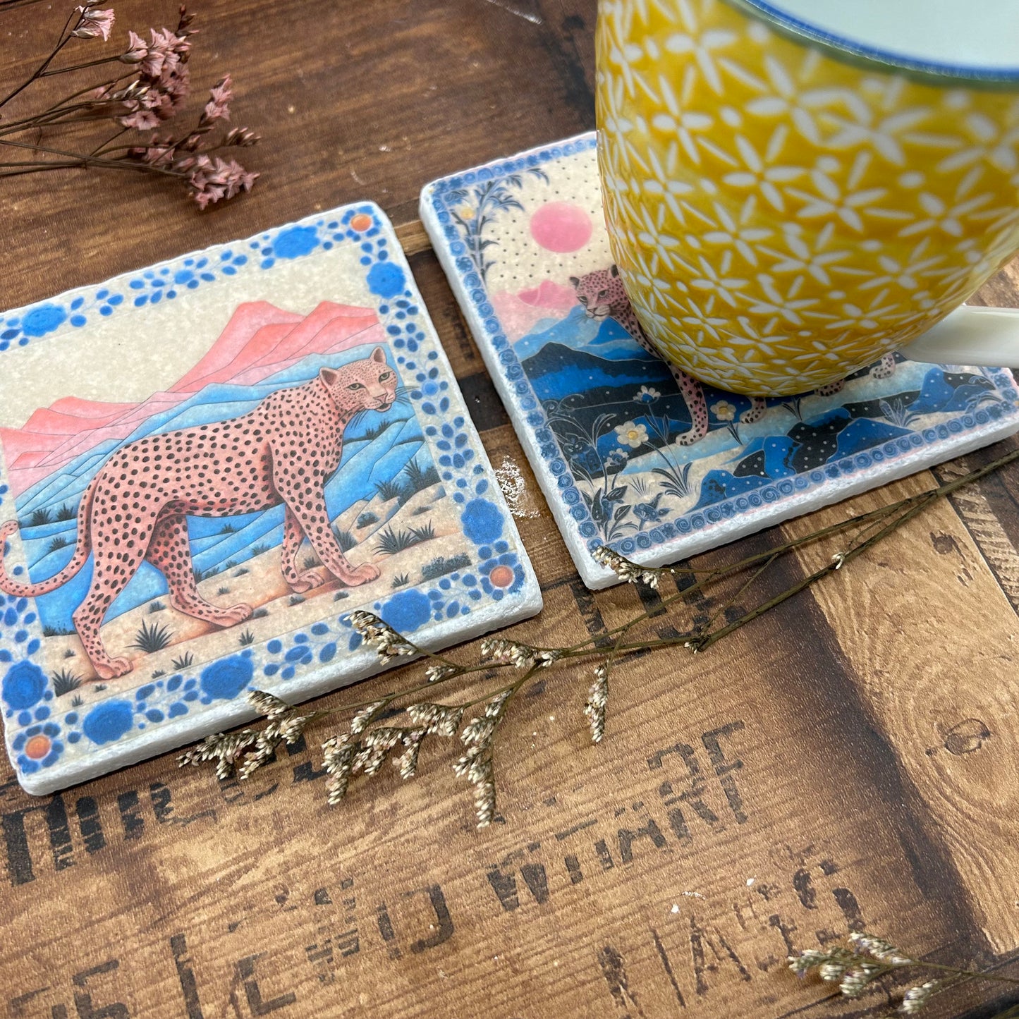 Leopard Antique style Coasters