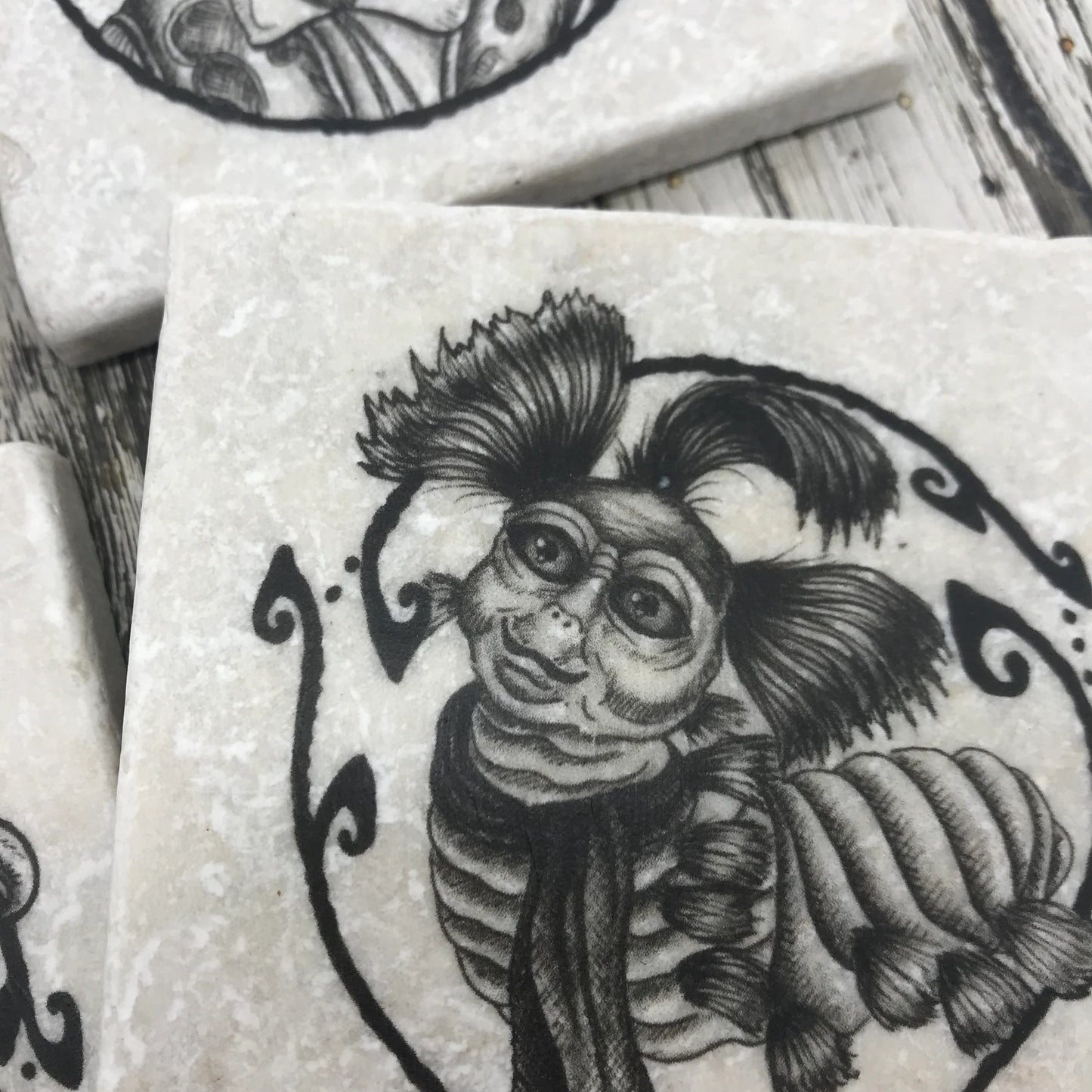 Labyrinth Natural Stone Coasters