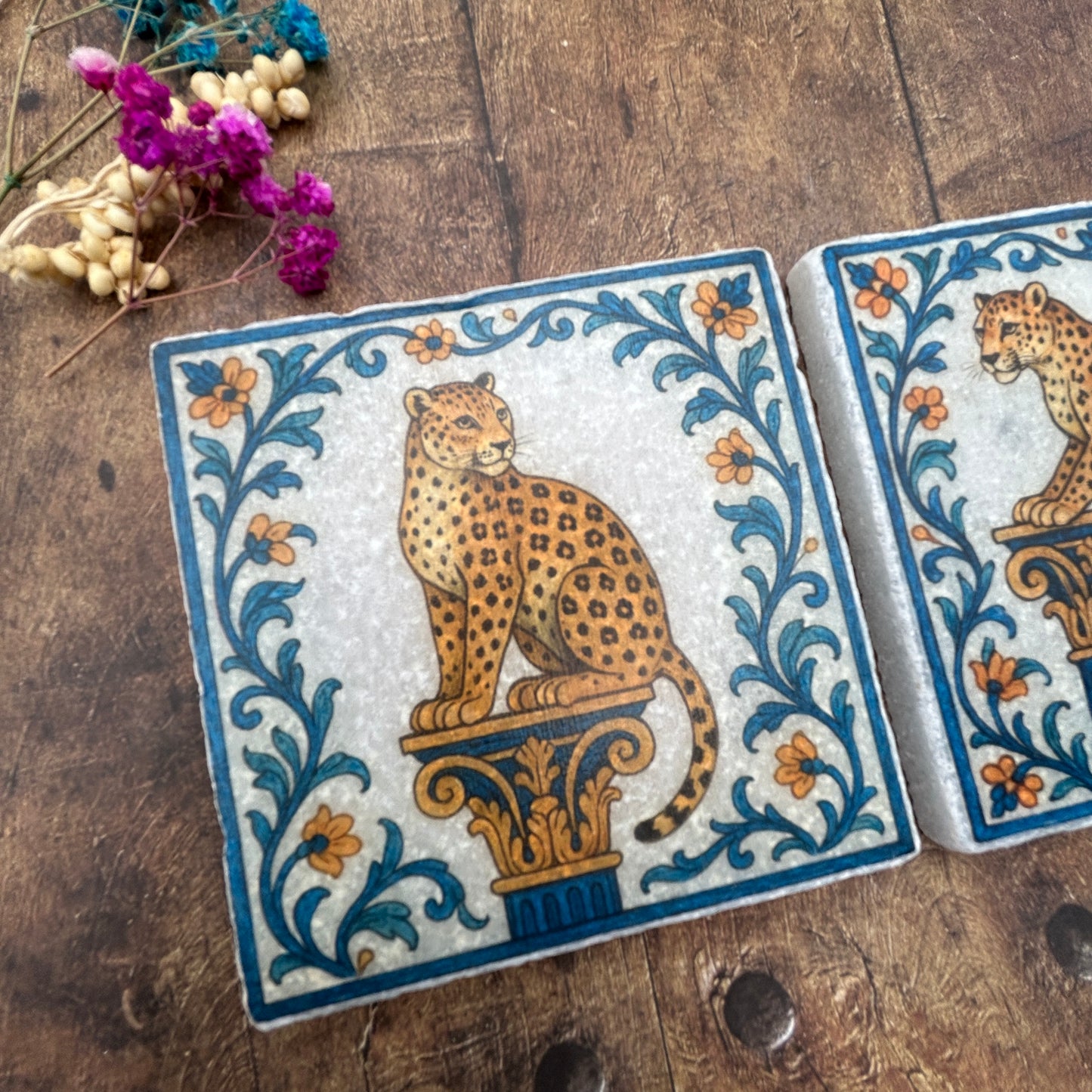 Leopard Natural Stone Coasters