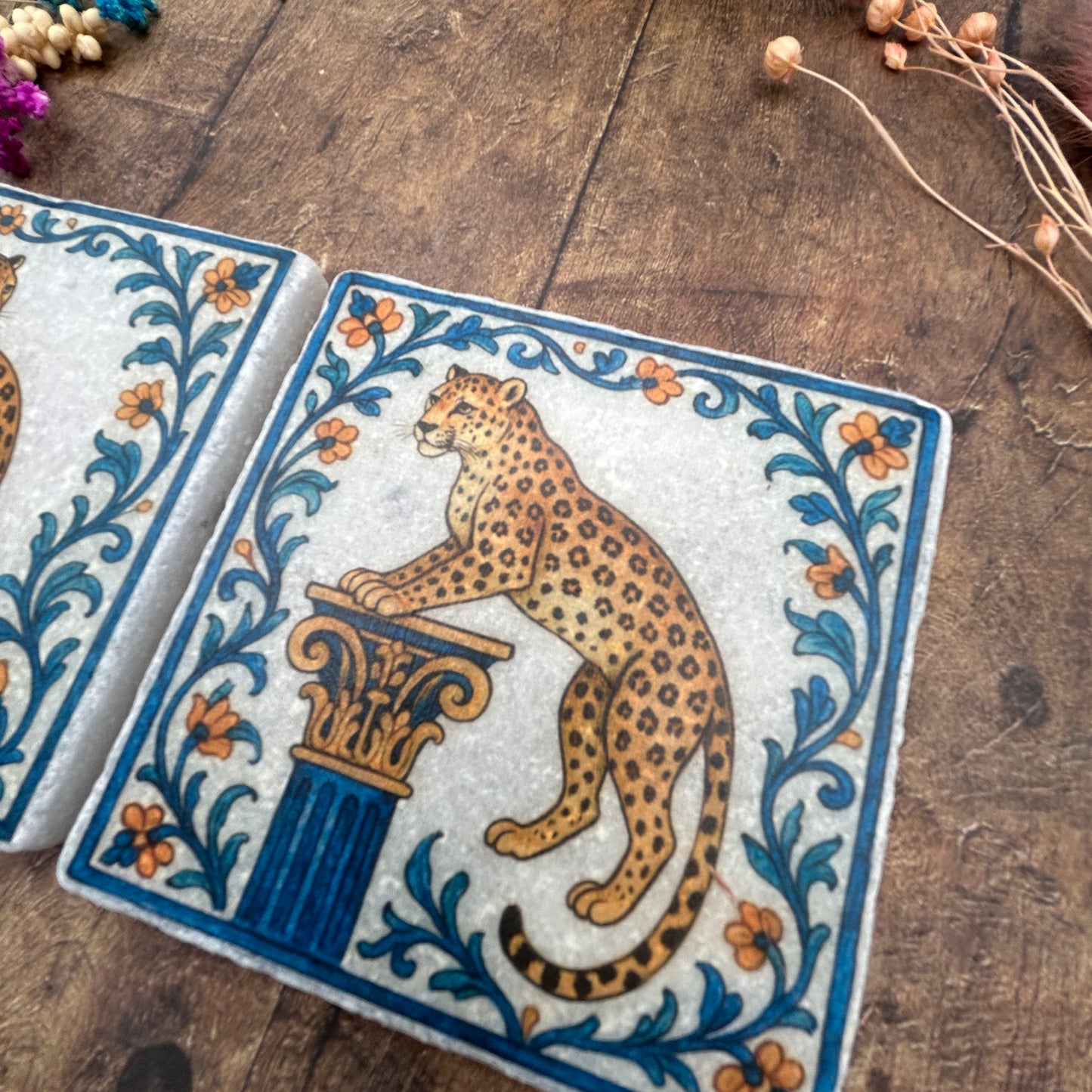 Leopard Natural Stone Coasters