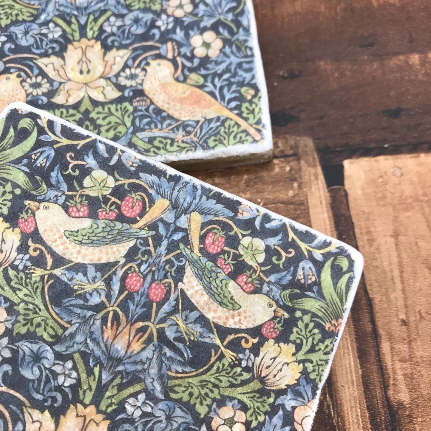 William Morris Natural Stone Coasters - Natural