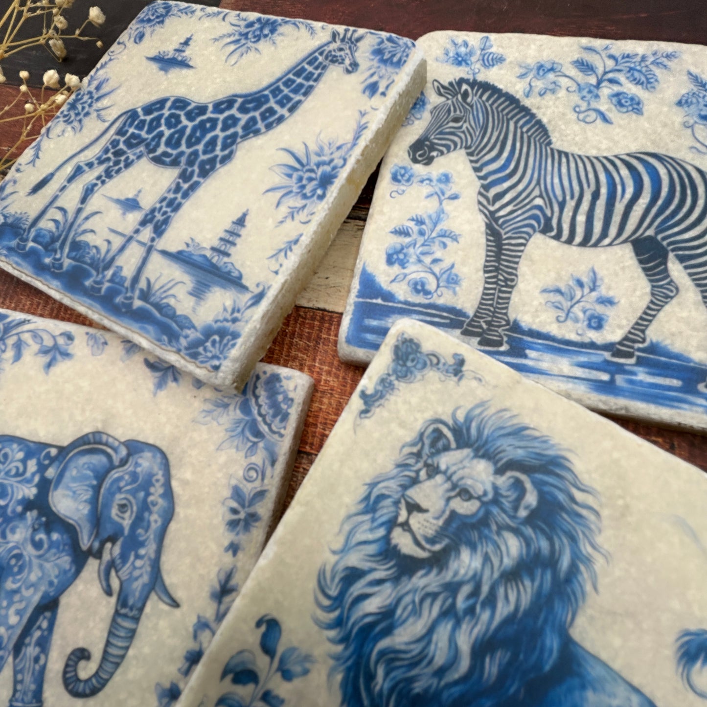 Jungle Delft Style Coasters