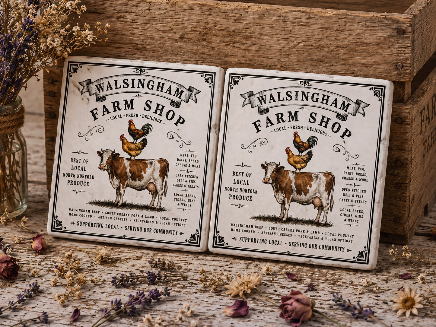 Walsingham Farm Shop Natural Stone Coasters