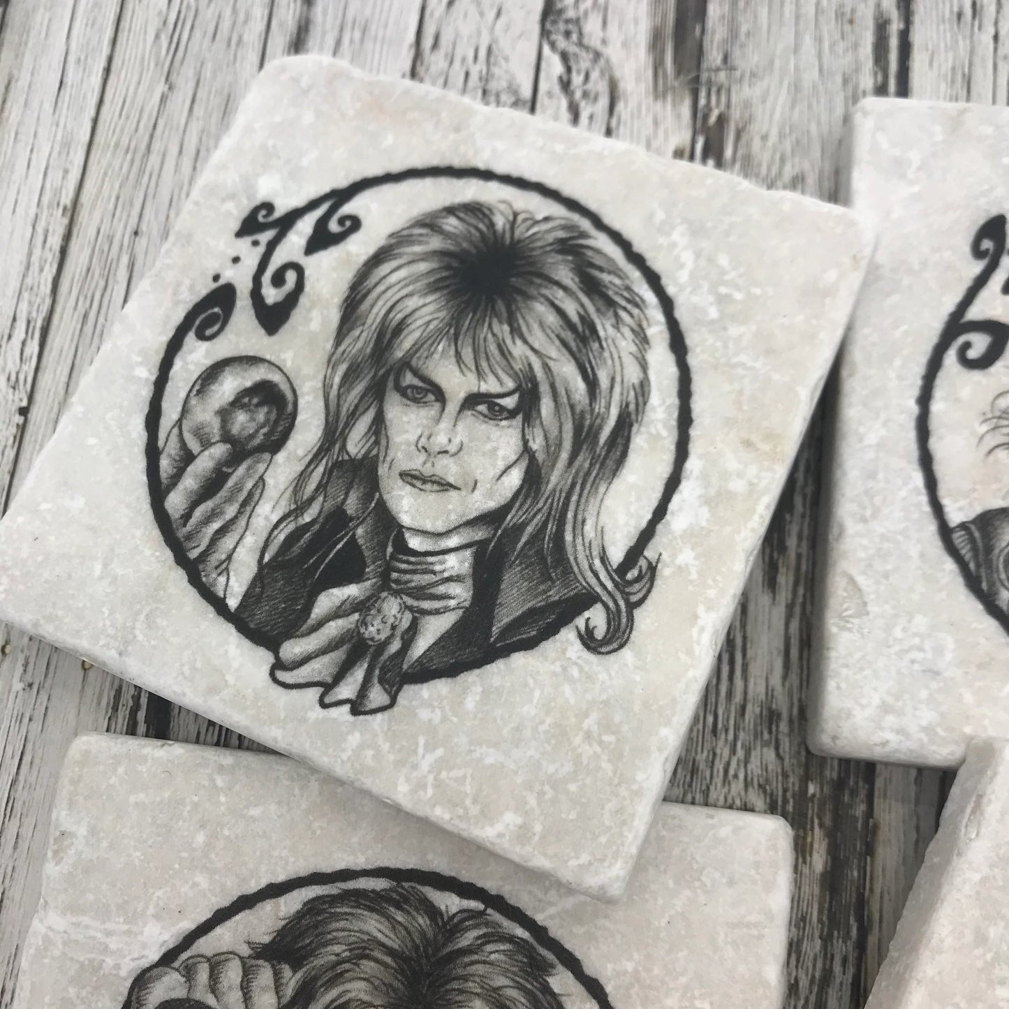 Labyrinth Natural Stone Coasters
