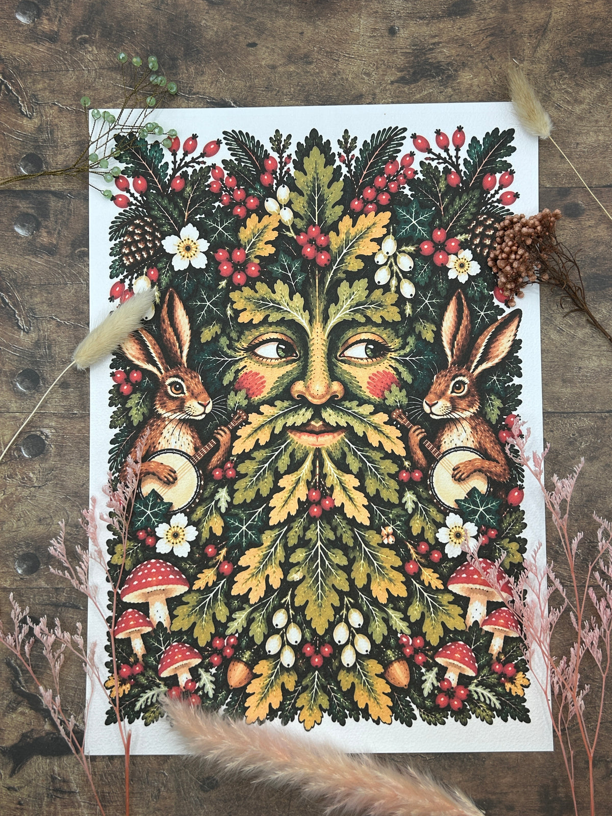 Banjo Hares Green Man print