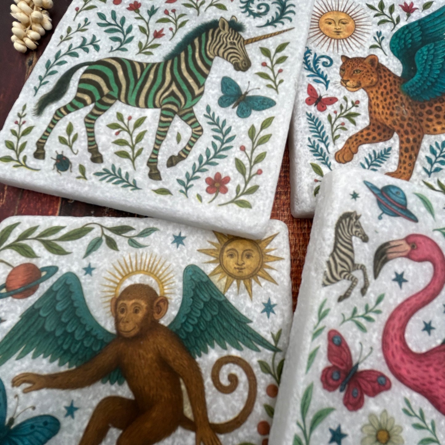 Flight of the Wild Natural Stone Coasterd