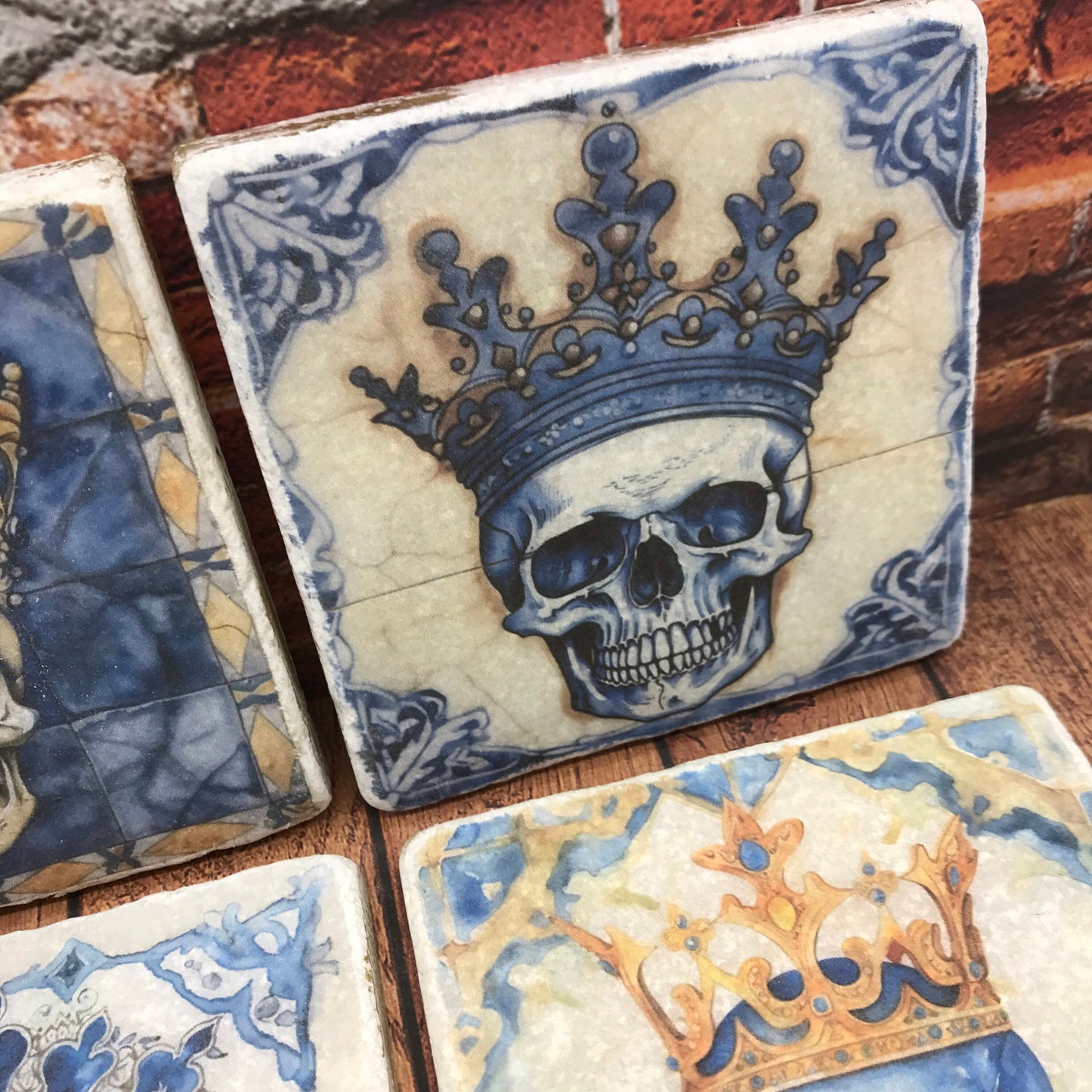 Antique Style Moroccan Skulls in Crowns