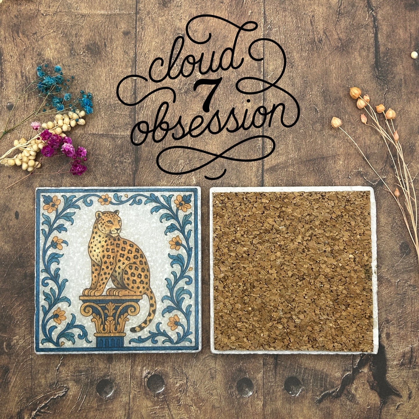 Leopard Natural Stone Coasters