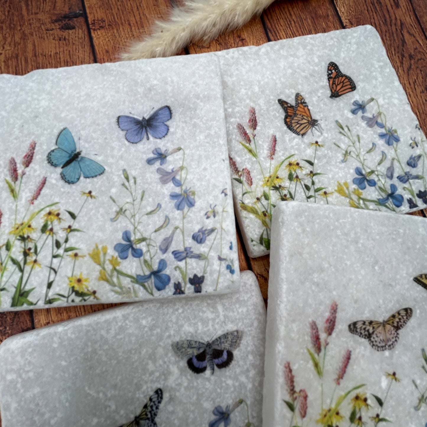Wildflower Butterfly Coasters