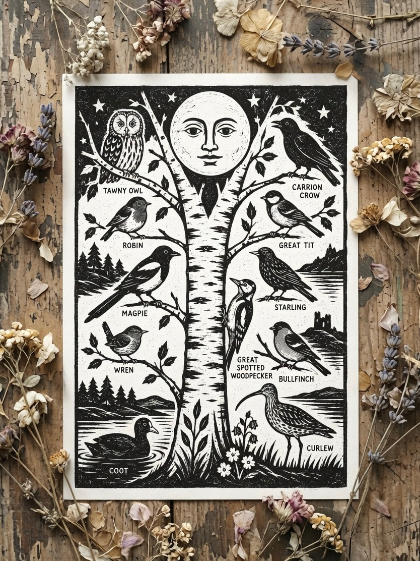 Moonlit Birdsong A4 Print