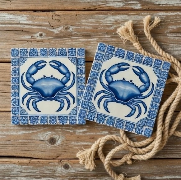 Coastal Crab Stone Coasters