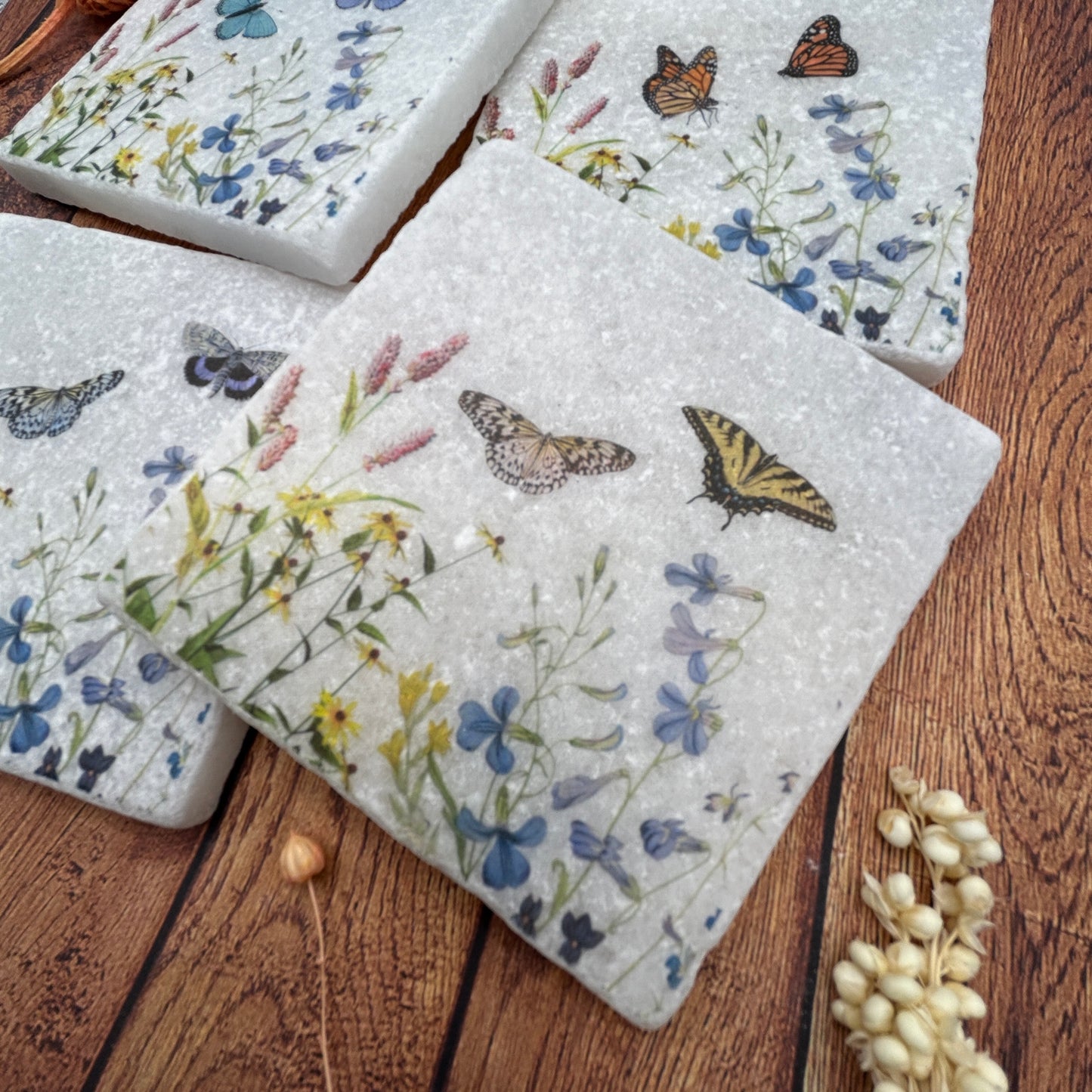 Wildflower Butterfly Coasters