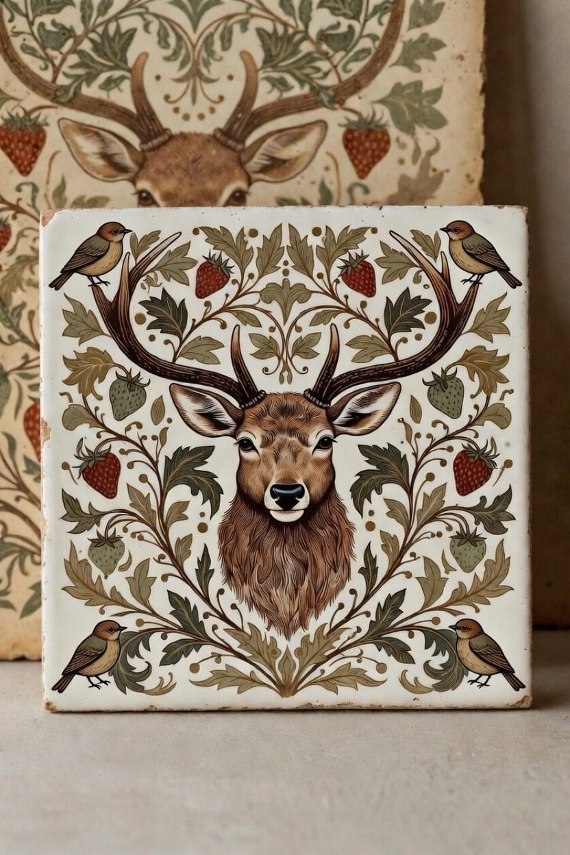 William Morris Stag Stone Coasters