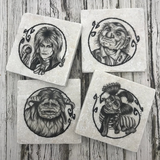 Labyrinth Natural Stone Coasters