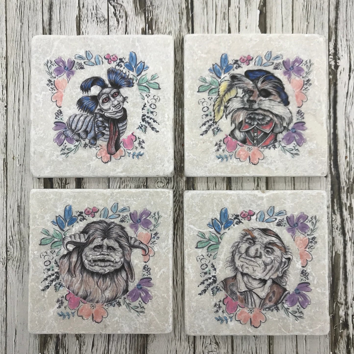 Labyrinth Natural Stone Coasters