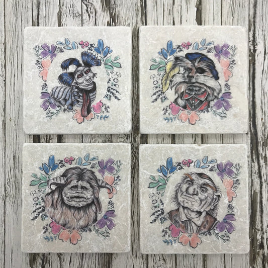Labyrinth Natural Stone Coasters
