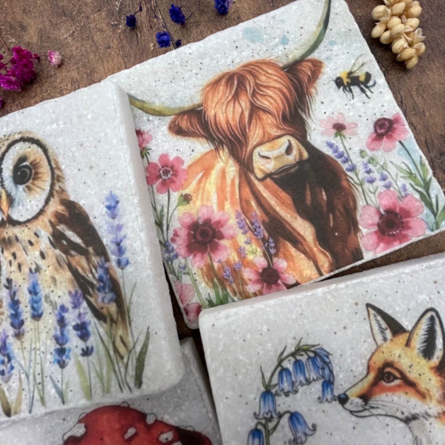 Meadow Cottage Collection Stone Coasters