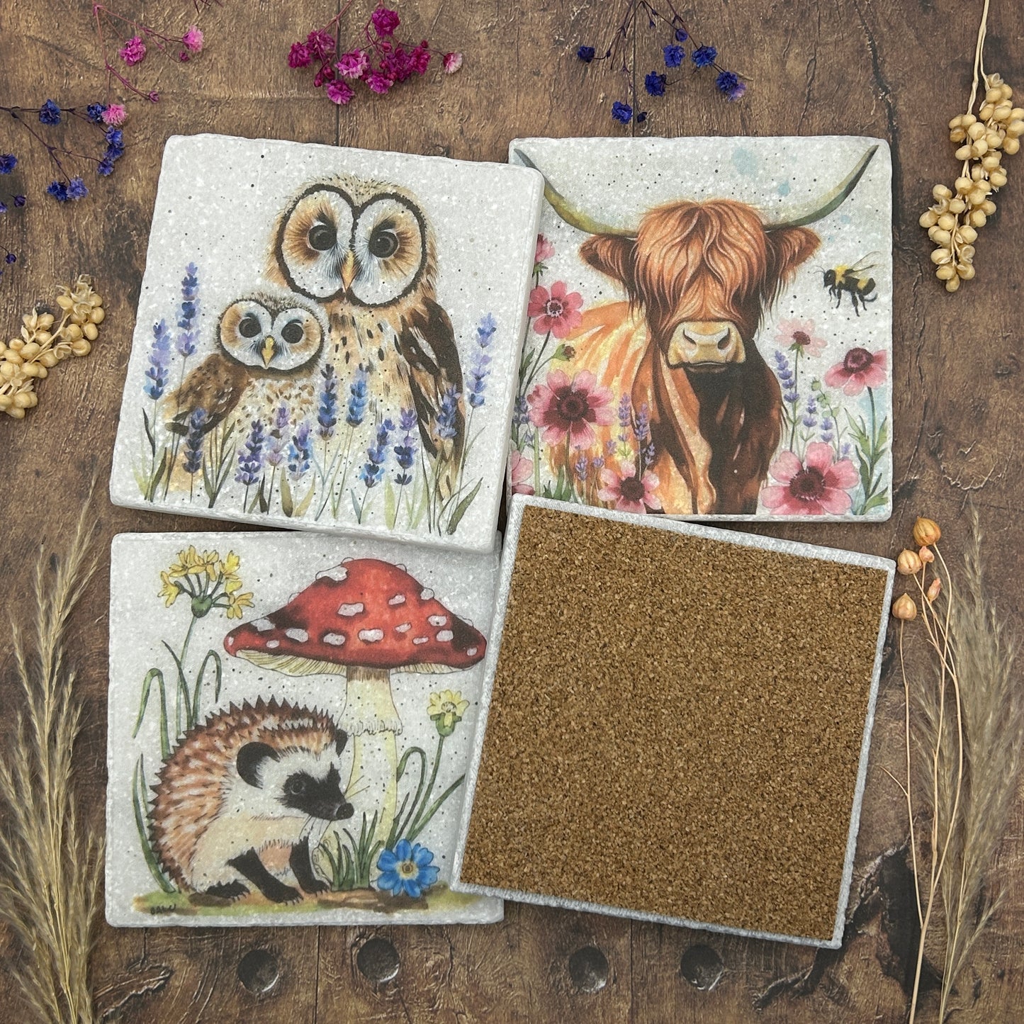 Meadow Cottage Collection Stone Coasters