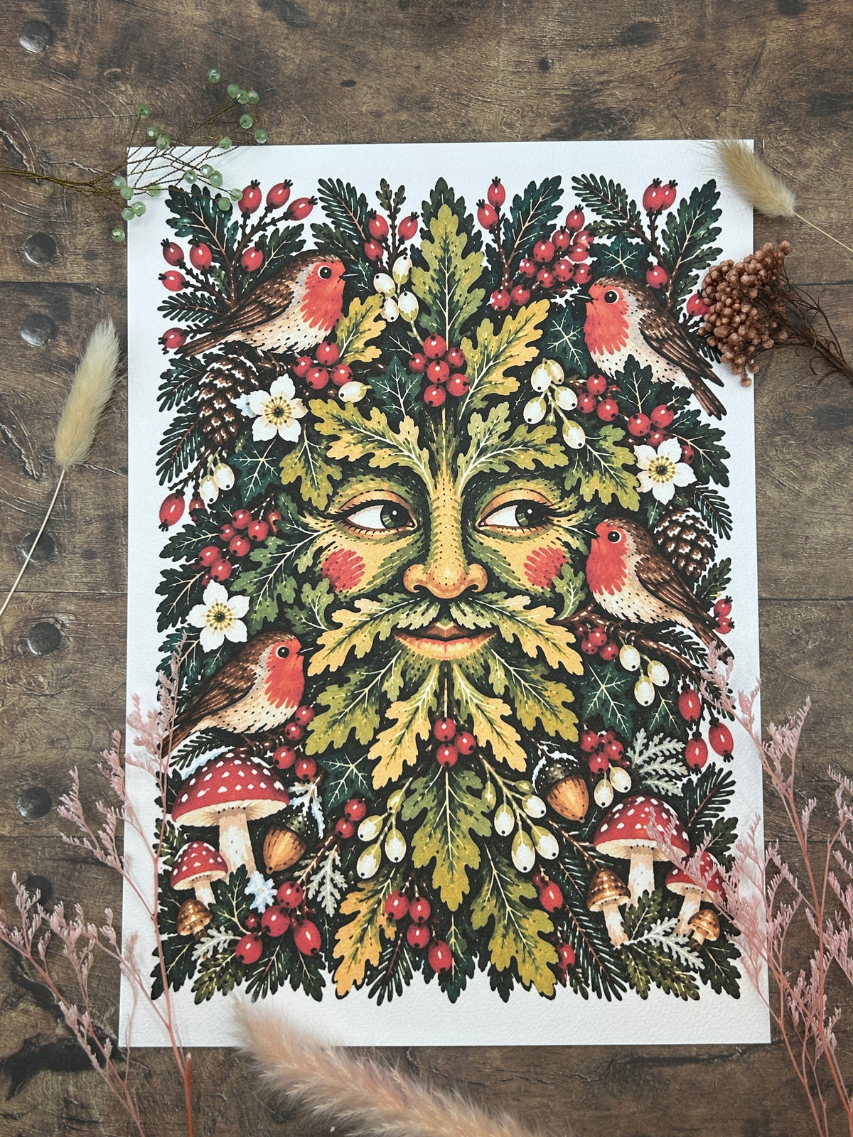 Keeper of the Winter Wood Green Man print