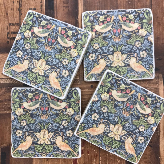 William Morris Natural Stone Coasters - Natural