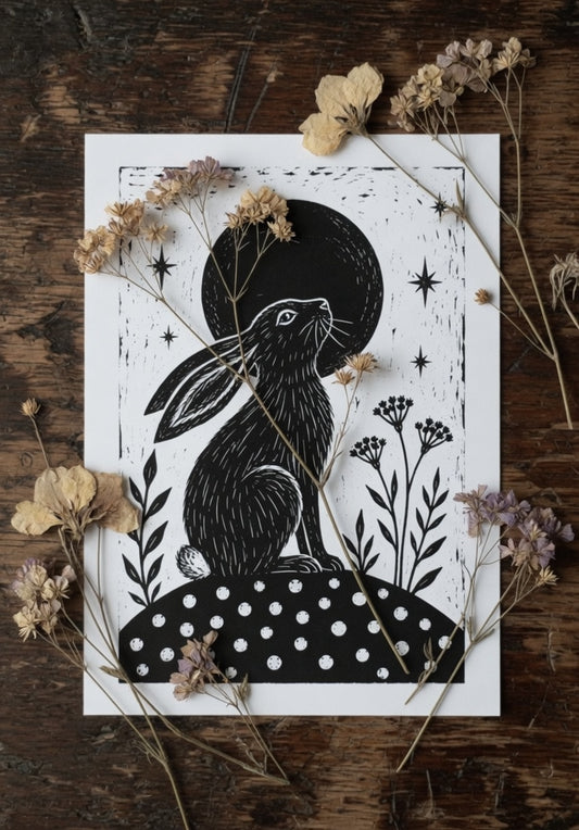 The Midnight Hare A4 Print