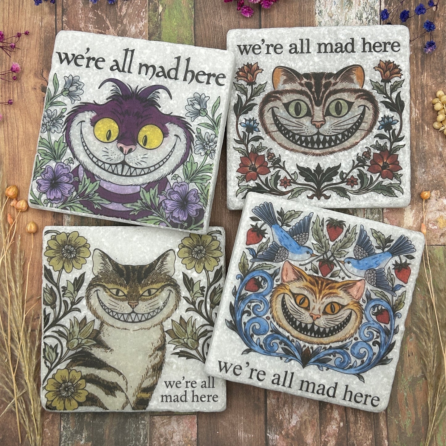 Alice in Wonderland Cheshire Cat Stone Coasters