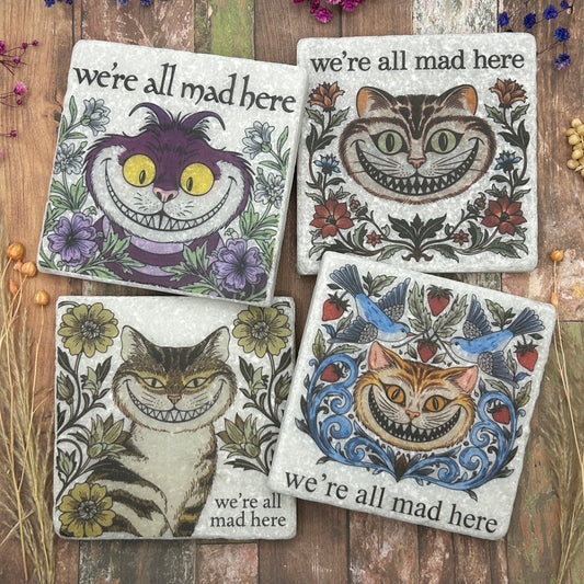 Alice in Wonderland Cheshire Cat Stone Coasters