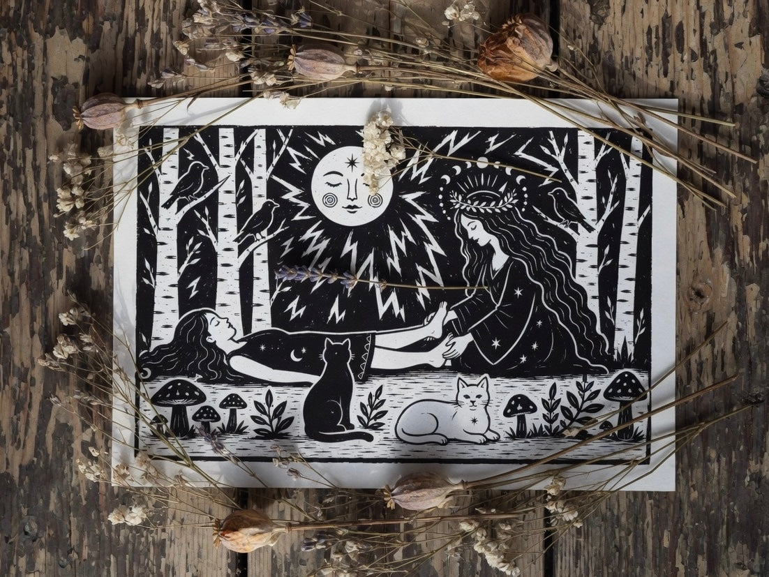 Moonlit Reflexology A4 Print